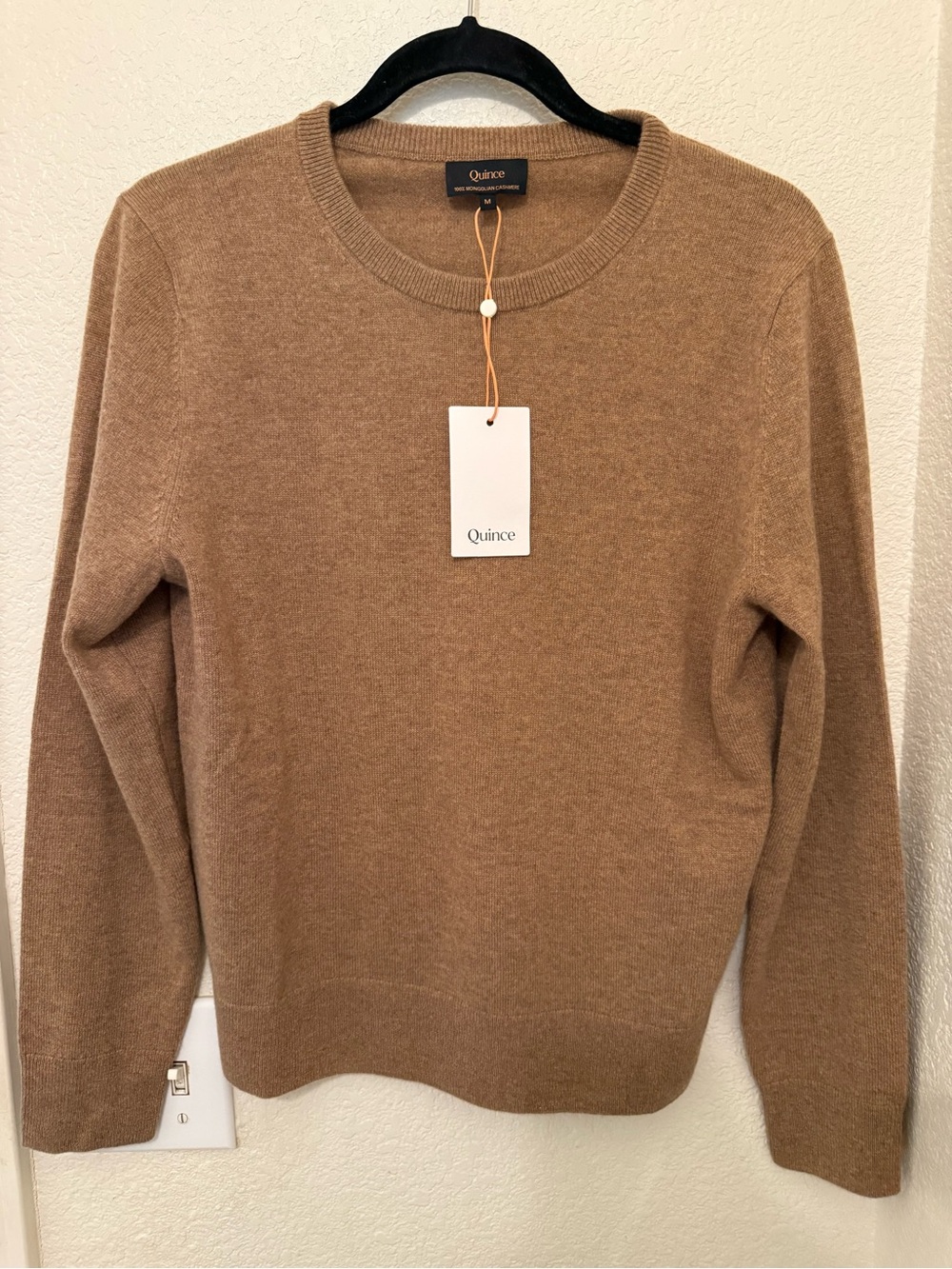 Quince Women's 100% Mongolian Cashmere Sweater in Camel